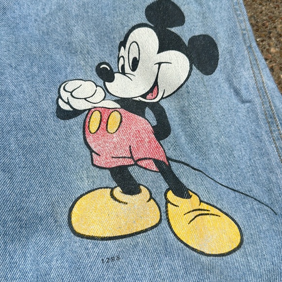 vintage 1998 Disney Mickey Mouse 🐭 Jean Short Overalls - Picture 2 of 4